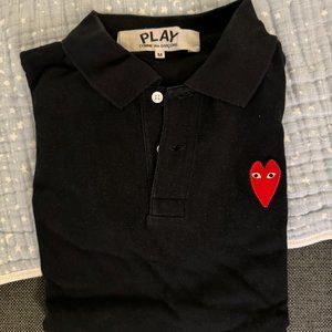 Comme Des Garcon Play - Black Polo - Long Heart